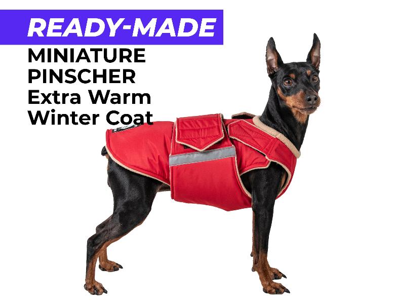 MINIATURE PINSCHER EXTRA WARM WINTER COAT - READY-MADE