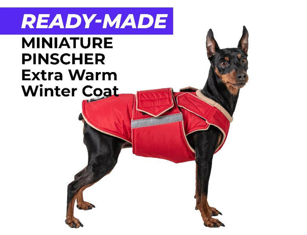 MINIATURE PINSCHER EXTRA WARM WINTER COAT - READY-MADE