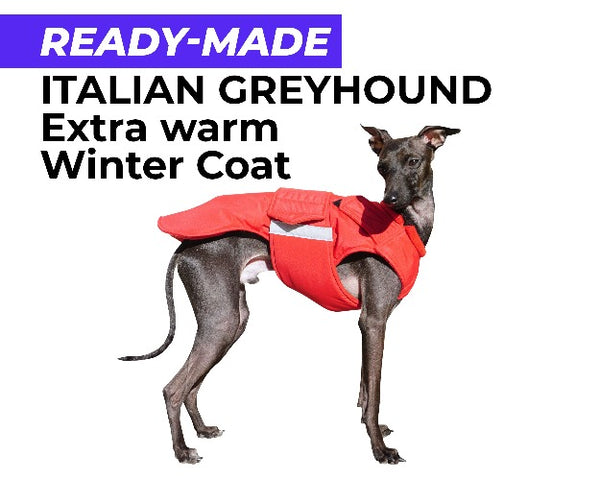 ITALIAN GREYHOUND EXTRA WARM WINTER COAT - READY-MADE