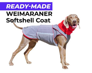 WEIMARANER SOFTSHELL DOG COAT + NECK WARMER- READY-MADE